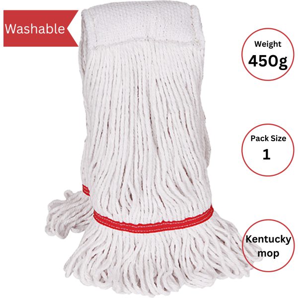 Hygiemix Scratchback Stayflat Kentucky Mop RED 450g