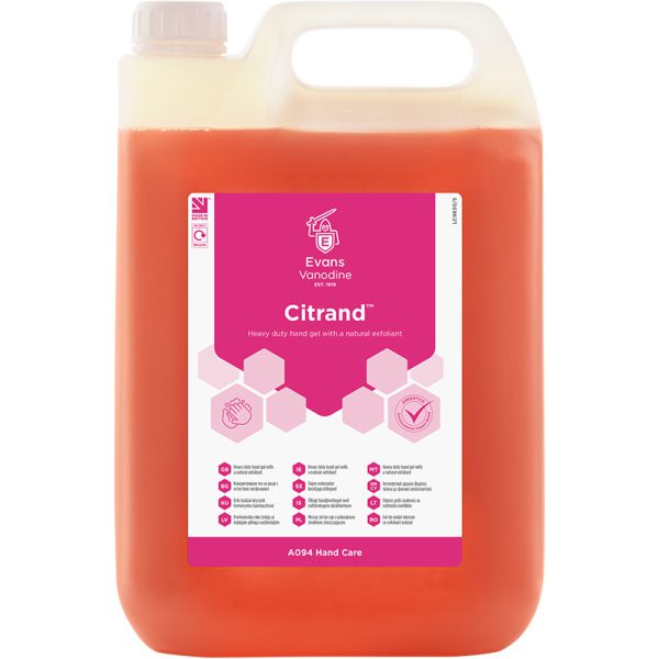 Evans Citrand Heavy Duty Hand Gel With Olive Seeds 5LTR