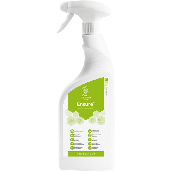Evans Ensure Alcohol Sanitiser 750ML X 6