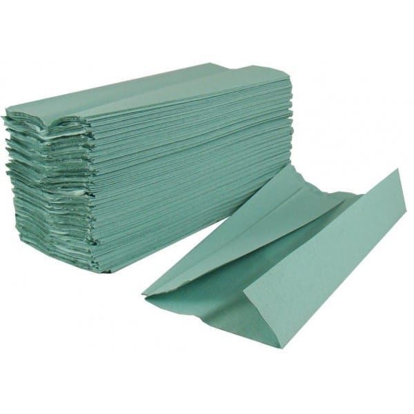Hand Towels 1 Ply C-Fold GREEN 22x25cm X 2640