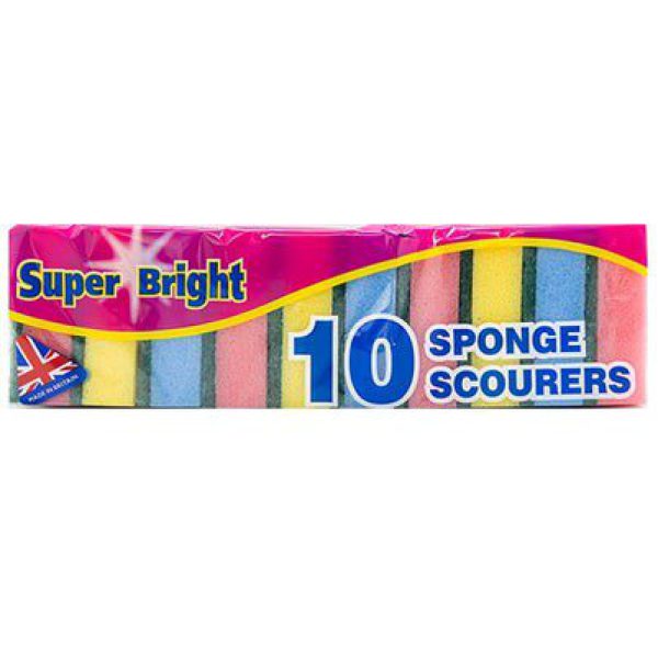 Super Bright Sponge Scourer 10PK X 10