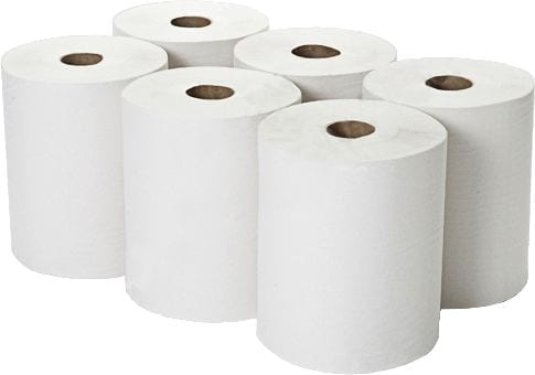 Hand Towel Roll 1 Ply WHITE  Northshore 200mmx190m X 6 (3190)