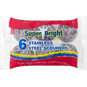 Super Bright Stainless Steel Scourer 6 X 10