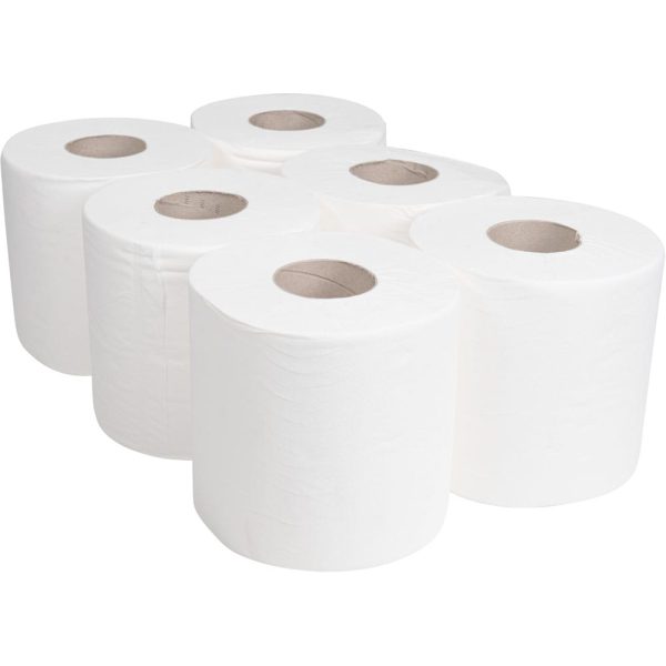 Toilet Rolls Centre Feed 2 Ply WHITE 200m X 6  (0065)