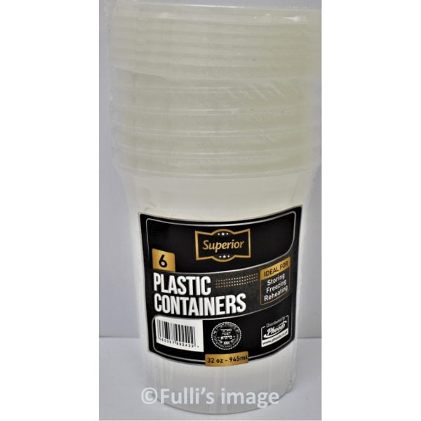 Superior Container Packed 32OZ Round CLEAR Plastic 12 X 6 20019010