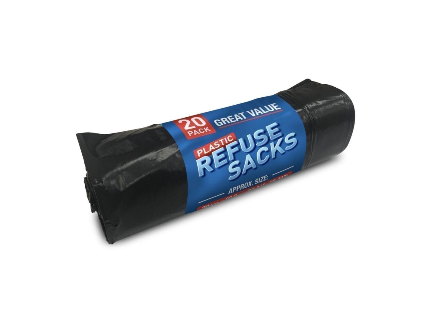 Refuse Sacks Heavy Duty Roll BLACK 18x32x39cm 20 X 30