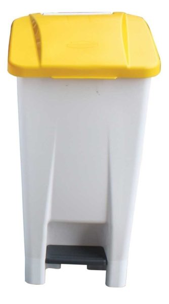 Step On Bin White Bin/Yellow Lid 45L