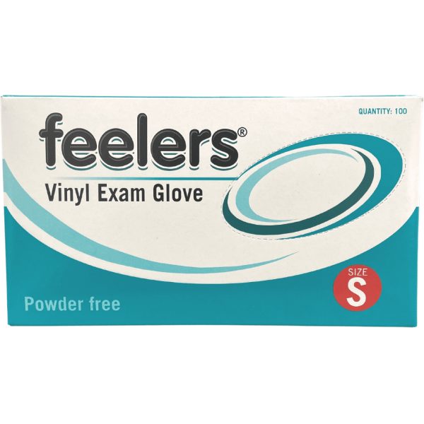 Feelers Vinyl Exam Gloves Powder Free Small X 100