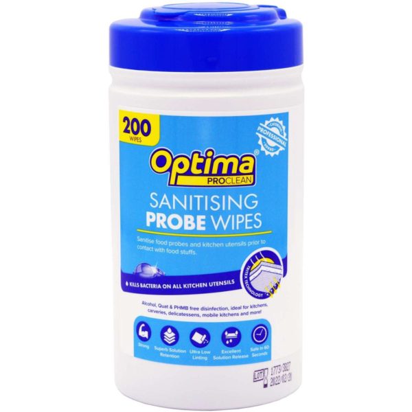 Optima Sanitising Probe Wipes 13x12.5cm X 200