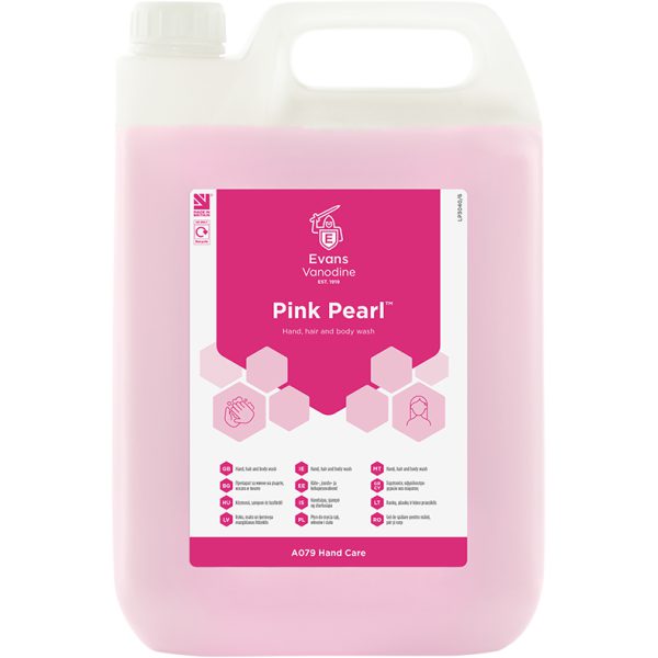Evans PINK Pearl Pearlised Hand, Hair And Body Wash 5LTR