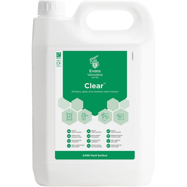 Evans Clear Window Glass And Stainless Steel Cleaner 5LTR