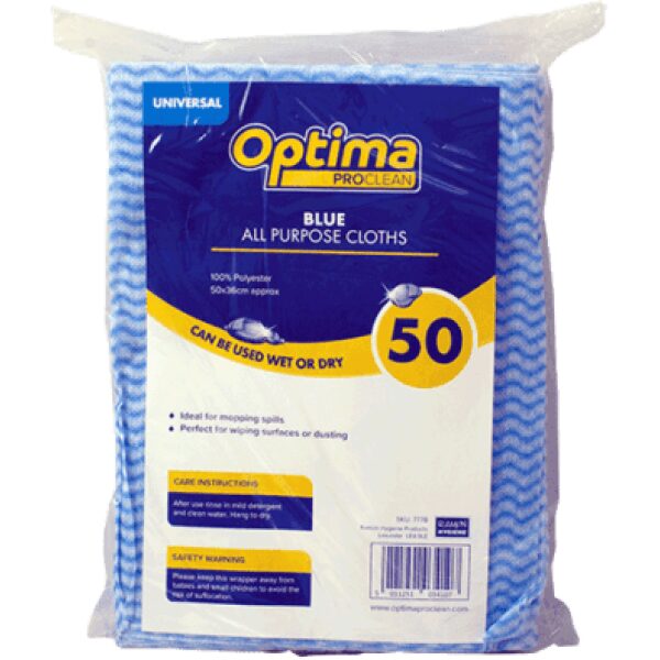 Optima Proclean Spunlace All Purpose Cloths BLUE 50x36CM X 50
