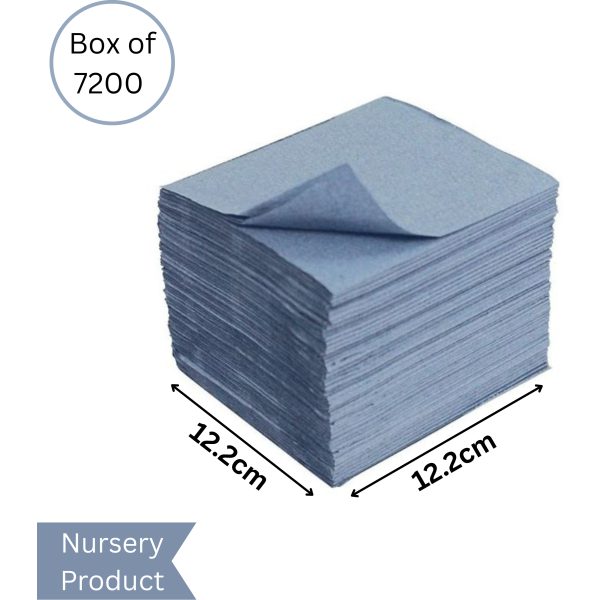 Hand Towels Nursery  1 Ply  V-Fold  BLUE 12.2cm x 12.2cm X 7200