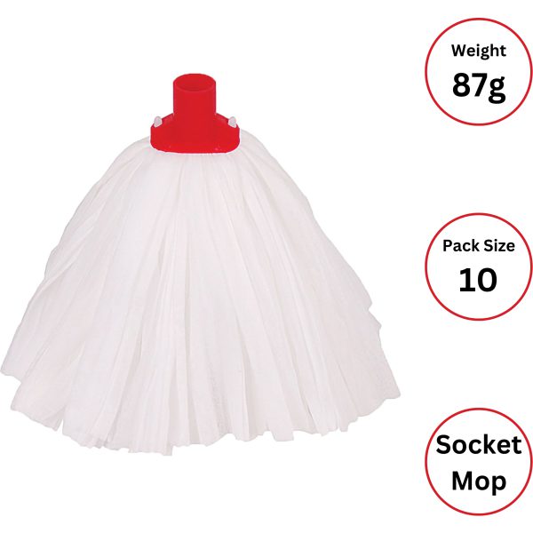 Big White T1D Socket Mop RED 87g X 10