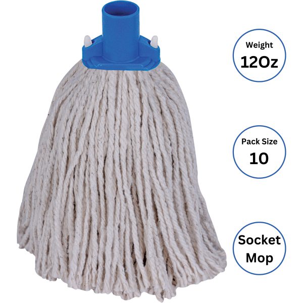 PY Yarn Socket Mops BLUE 12OZ  X 10