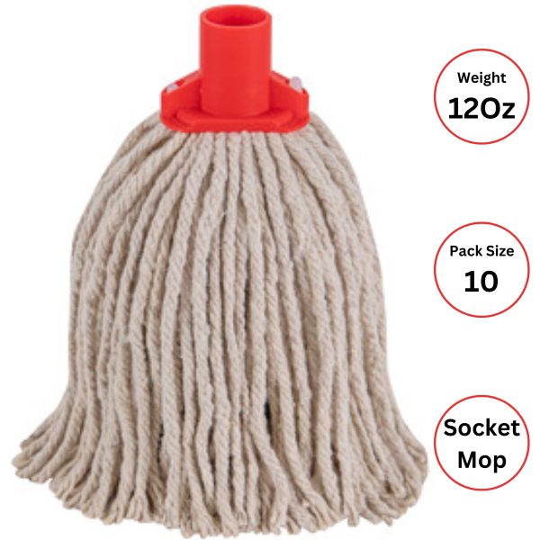 PY Yarn Socket Mops RED 12OZ X 10