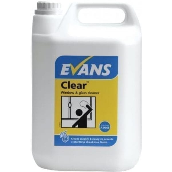 Evans Clear Window Glass And Stainless Steel Cleaner 5LTR x 2