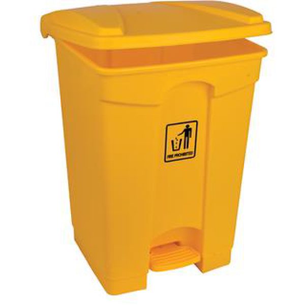 Step On Pedal Bin Polypropylene YELLOW 45LTR