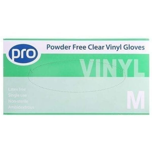 PRO Vinyl Powder Free Gloves Medium X 100