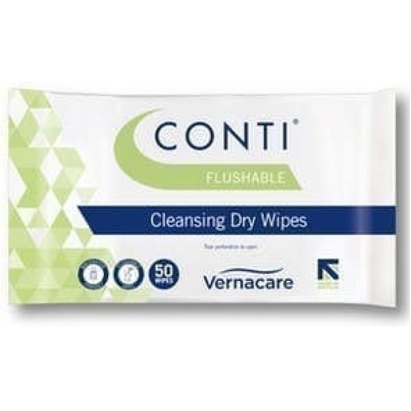 Conti Flushable Dry Wipes 50 X 15
