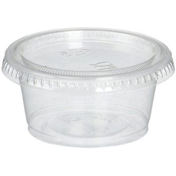 1000 x Clear Plastic 2oz Pots with Lids Takeaway Sauce Storage Pot Dips Deli Tub 