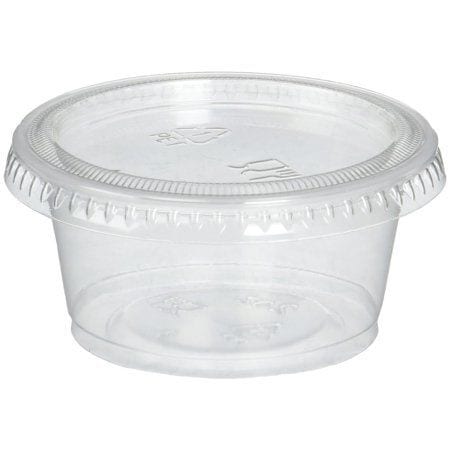 4oz Clear Pastic Sauce Cups with Lids 1000