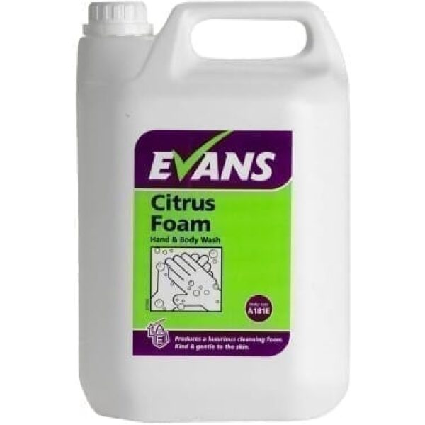 Evans Citrus Foam Luxury Hand And Body Wash 5LTR