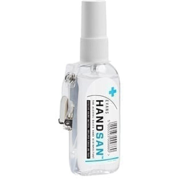 Evans Handsan Clip Bottle 70% Alcohol-Based Hand Disinfectant 75ML X 12