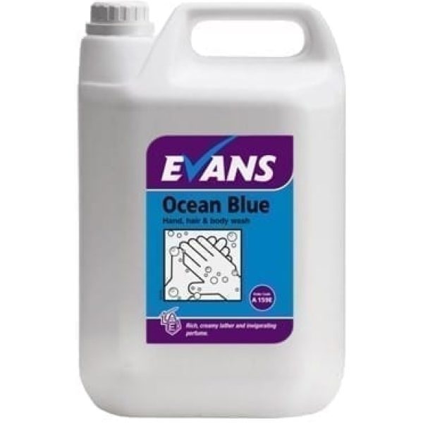Evans Ocean Blue Revitalising Hand Hair and Body Wash 5LTR