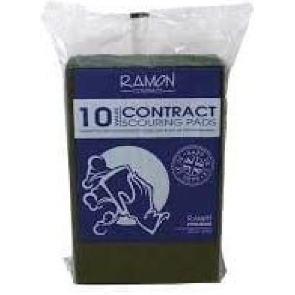 Ramon Contract Scouring Pads GREEN X 10