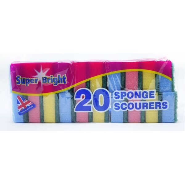 Super Bright Sponge Scourers 20PK X 12