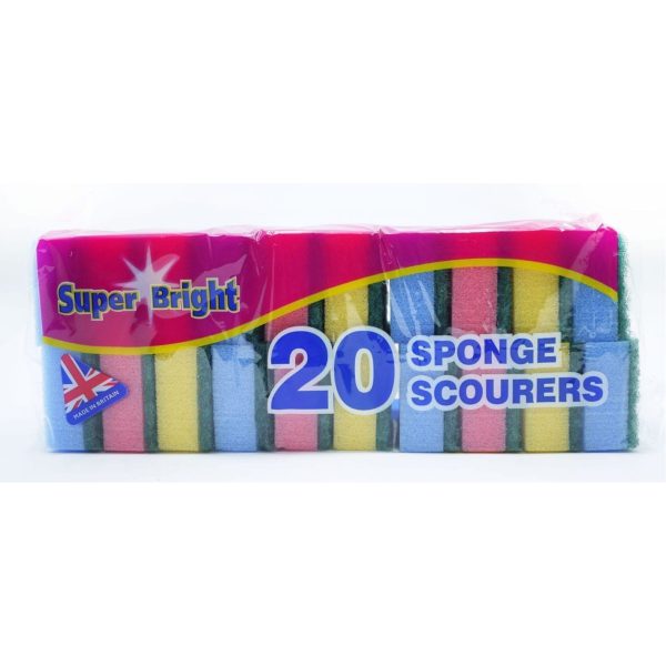 Super Bright Sponge Scourers 20PK X 12