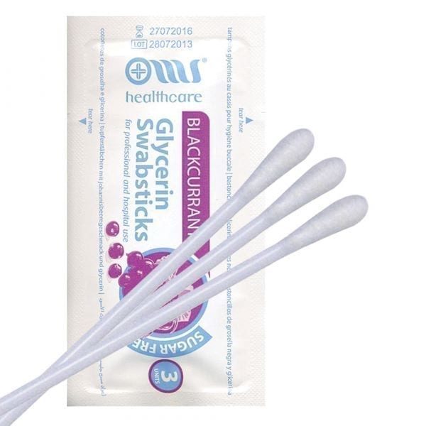 OMS Blackcurrant Glycerin Mouthswabs 25 X 3