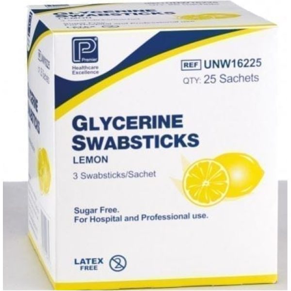 Lemon and Glycerin Swabsticks 3 X 25
