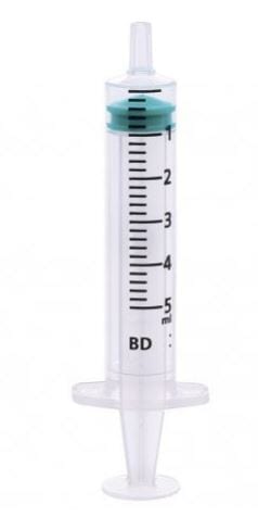 BD Emerald Luer Slip Centric Tip Syringe 5ML 1 X 100