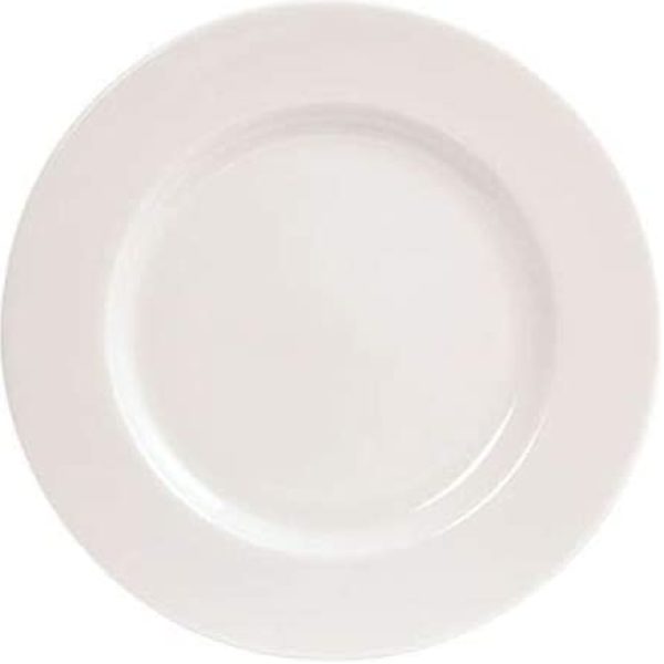 Dinner Plates Wide Rim Pure WHITE 8'' X 6