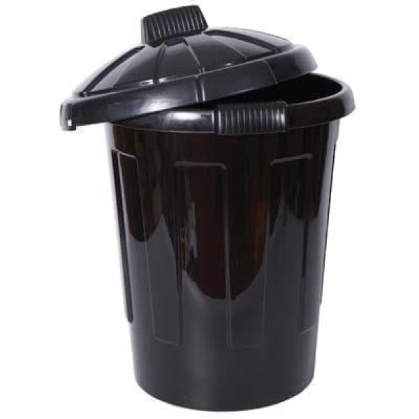 Dustbin Plastic BLACK 80LTR