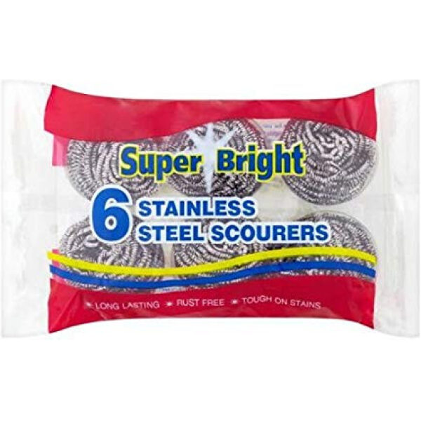 Super Bright Stainless Steel Scourer 6 X 10