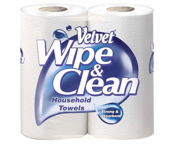 Velvet Wipe and Clean Kitchen Roll Towel 10pk X 2