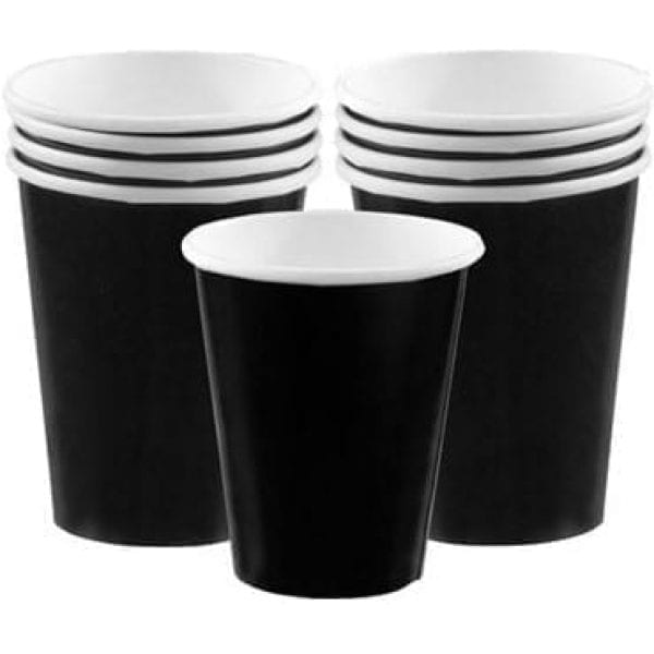 MIDNIGHT BLACK cups 9OZ X 8