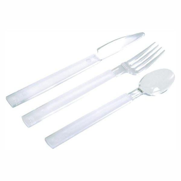 Essentials Plastic Assorted Cutlery WHITE 25 X 10