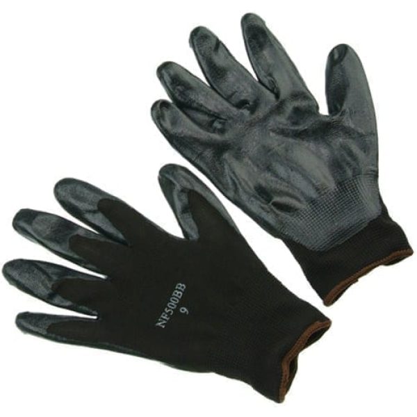 Nitrile Gloves Palm Coated BLACK Extra Large