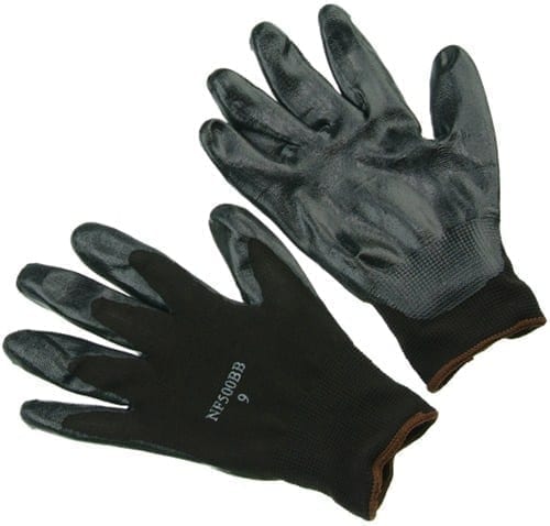Nitrile Gloves Powder Free Palm Coated BLACK Extra Large