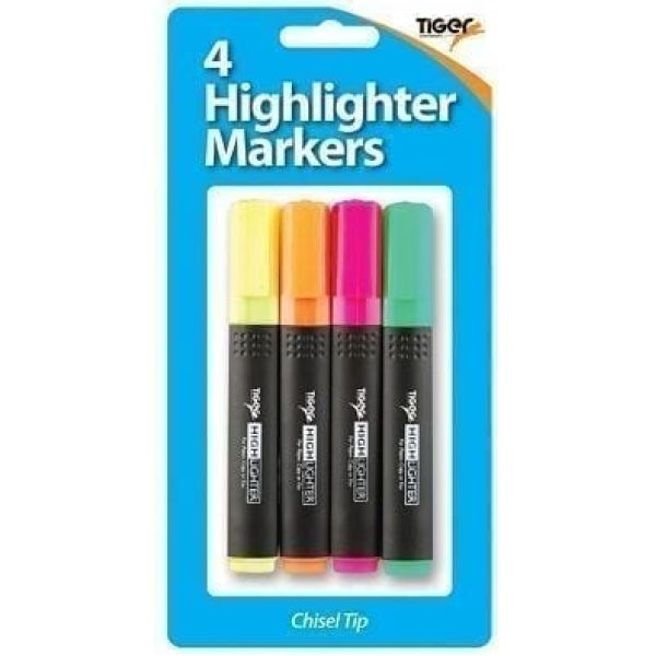 4 Highlighters Blister Pack X 12