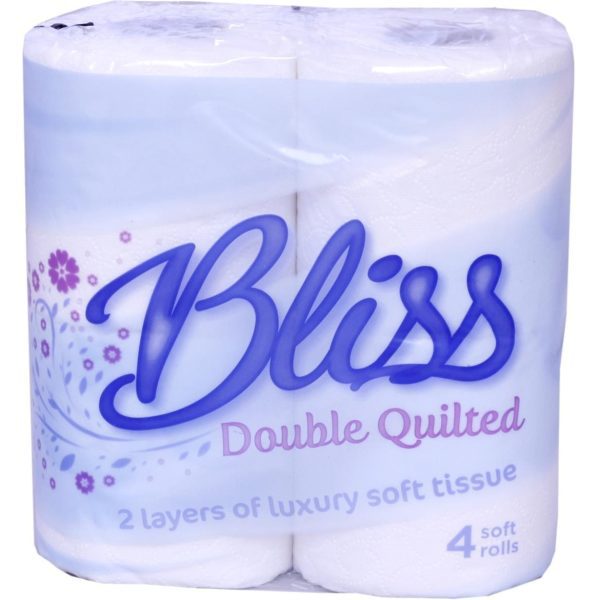Bliss Double Quilted Luxury Toilet Tissue Roll 24M 4 X 10