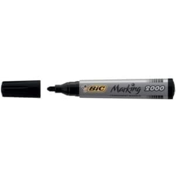 Bic Marking 2000 Bullet Tip Permanent Marker BLACK X 12