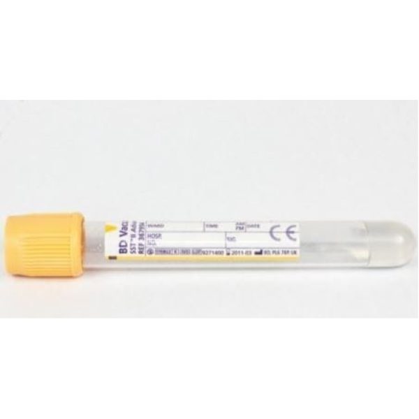 Vacutainer Blood Sample Tube Plastic Gold 5ml W/ Gel 1 X 100