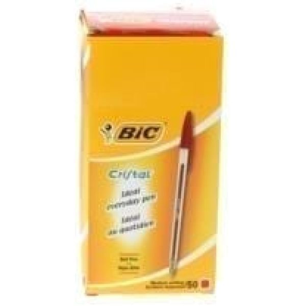 Bic Cristal Ballpoint Pen RED Medium 1.0MM Tip 0.4MM X 50
