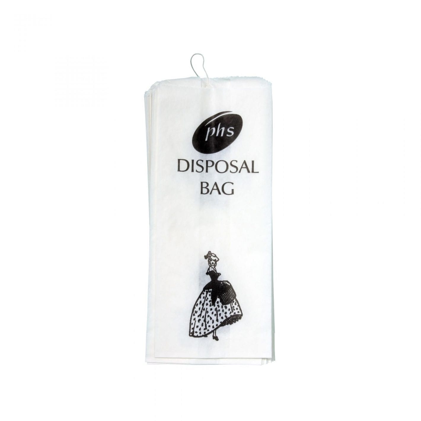 Crinoline Lady Sanitary Disposal Bags - Pack of 2000 WHITE 160x440x280MM
