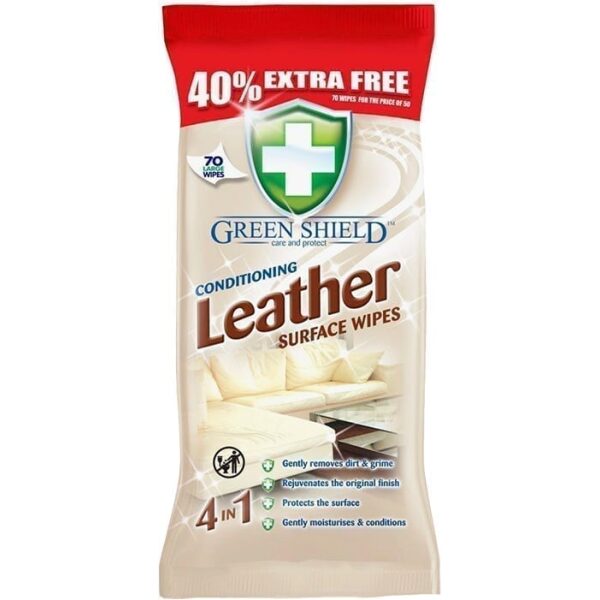 Green Shield Conditioning Leather Surface Wipes 70 Wipes